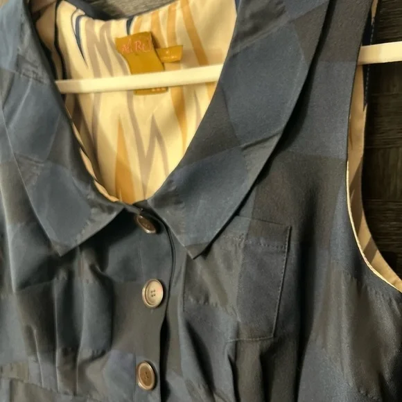 ALI Ro Navy Checkered Scoop neck Sleeveless Sheath dress Size 10 NWOT - Picture 5 of 8